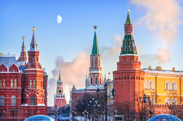 Wall Mural - Historical Museum near the Moscow Kremlin and Spasskaya Tower