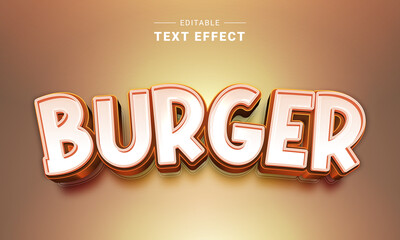 Wall Mural - Editable text style effect - Burger text style theme.  Graphic style. Text effect