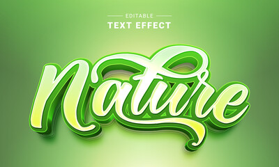 Poster - Editable text style effect - Nature text style theme.  Graphic style. Text effect