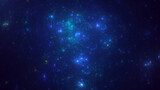 Fototapeta Kosmos - 3D rendering abstract blue fractal light background