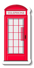 Telephone Box In Cartoon Style