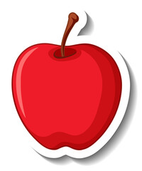 Sticker - Red apple isolated on white background