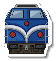 Poster - Front of diesel locomotive in cartoon style