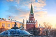 Trinity Tower of the Moscow Kremlin and the sculpture of St. George the Victorious
