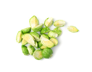 Wall Mural - Brussels Sprouts Isolated, Brassica Oleracea Cabbage