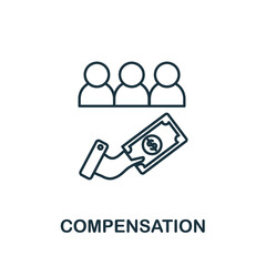 Compensation icon. Line element from crisis collection. Linear Compensation icon sign for web design, infographics and more.