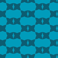 Poster - Blue fantasy figures seamless repeat pattern print background