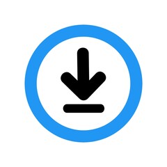 Sticker - Download arrow icon rounded in blue circle