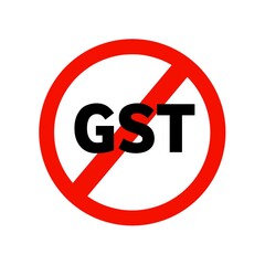 Sticker - Stop GST sign isolated on white background