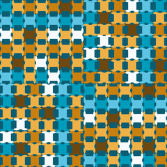 Poster - Blue and brown fantasy figures seamless repeat pattern print background
