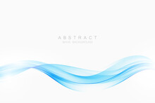 Abstract Blue Wave Background. Transparent Blue Lines.