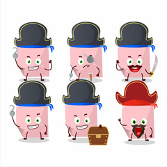 Sticker - Cartoon character of pink sticky note with various pirates emoticons