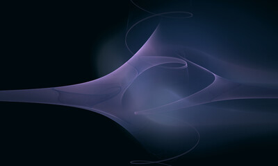 Wall Mural - Smooth violet ethereal element with curls and spring. Foggy spirit or essence. Creative artistic digital 3d illustration. Great as cover print for electronic devices, background, elegant poster.