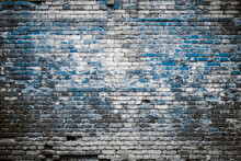 Old Blue Brick Wall