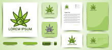 Cannabis Leaf And House Logo And Business Branding Template Designs Inspiration Isolated On White Background
