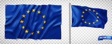 Vector Realistic Illustration Of European Flags On A Transparent Background.