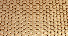 Hexagon Cell Honeycomb Gold 3D Rendering Reflection Background Motion