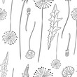 Dandelion flowers seamless pattern for wallpaper, textile, fabric, wrapping paper