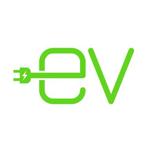 EV With Plug Icon Symbol, Electric Vehicle, Charging Point Logotype, Eco Friendly Vehicle Concept, Vector Illustration