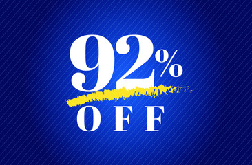 92% off tag ninety two percent discount black friday sale white letter blue gradient  background