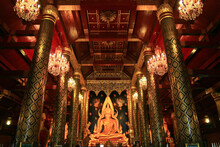 Golden Buddha Statue At Wat Phra Sri Mahathat Temple, Phitsanulok Province, Thailand