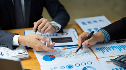 Cropped image of a team of financial management having a meeting