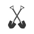 crossed shovel icon vector illustration design