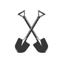 Crossed Shovel Icon Vector Illustration Design