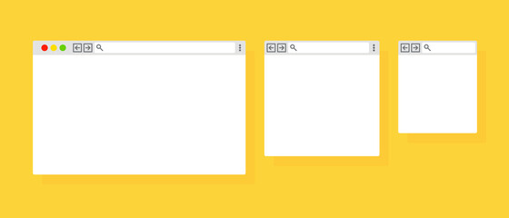 Aufkleber - Browser window icon set. Empty web page mockup. Internet browser. Vector on isolated background. EPS 10