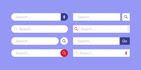 Poster - Search bar icon set. Web browser. Internet website. Vector on isolated background. EPS 10