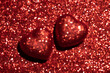 © azurita - Red festive sparkling background. Backdrop for Valentine's Day.