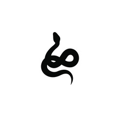 Wall Mural - Vector isolated black painted sihouette of the writhing snake
