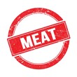© outchill - MEAT text on red grungy round stamp.
