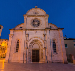 Wall Mural - Evening view of the Cathedral of Saint James in Sibenik, Croatia