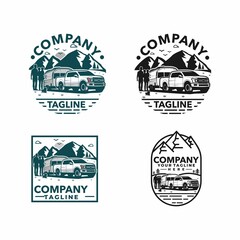 Wall Mural - pickup truck travel logo