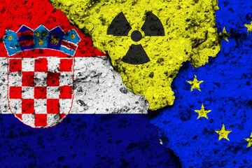Wall Mural - Concept of the Policy of Croatia toward the use of Nuclear Energy as part of the Green Deal of the European Union. Discussion of the sustainability of nuclear power.