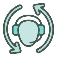 Poster - Change call center icon outline vector. Service work. Contact agent