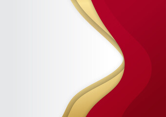 Aufkleber - Abstract red white and gold presentation background