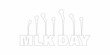 Vector Illustration of King day simple text MLK and bunch of microphone on white background