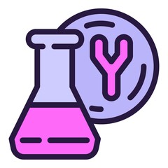 Poster - Y bio flask icon outline vector. Genetic dna. Gene lab