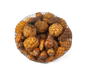 Wall Mural - whole nuts isolated on white background