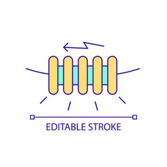 Poster - Electric reel RGB color icon. Smart grid component. Energy distribution system detail. Power industry. Isolated vector illustration. Simple filled line drawing. Editable stroke. Arial font used