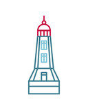 Fototapeta Boho - lighthouse line icon