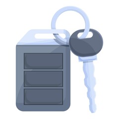 Poster - Car alarm key control icon cartoon vector. Remote system. Door chain