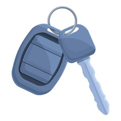 Poster - Car alarm key insurance icon cartoon vector. Auto vehicle. System remote