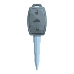 Poster - Start car alarm key icon cartoon vector. Remote system. Lock chain