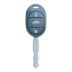 Poster - Lock car alarm key icon cartoon vector. Remote system. Door chain