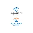 academy logo course design and letter C vector template