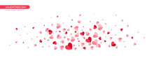 Flying Heart Confetti Valentines Day Background