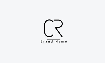 CR RC C R abstract vector logo monogram template